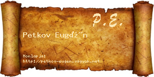 Petkov Eugén névjegykártya